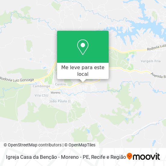 Igreja Casa da Benção - Moreno - PE mapa