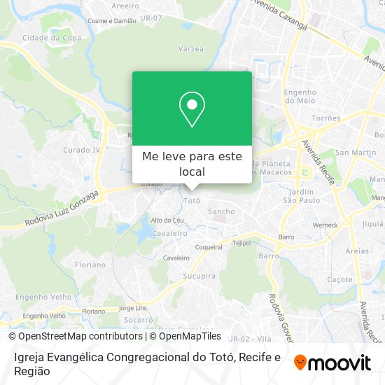 Igreja Evangélica Congregacional do Totó mapa