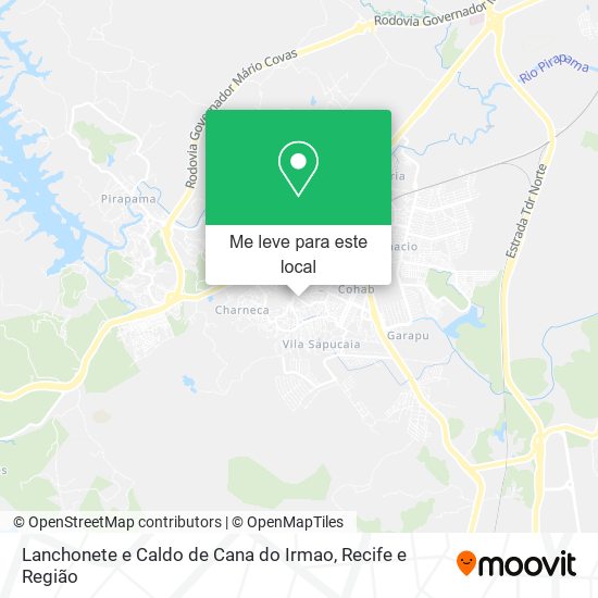 Lanchonete e Caldo de Cana do Irmao mapa