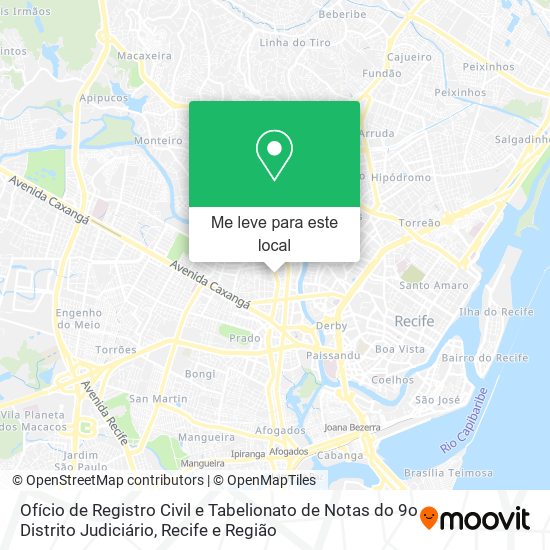 Ofício de Registro Civil e Tabelionato de Notas do 9o Distrito Judiciário mapa