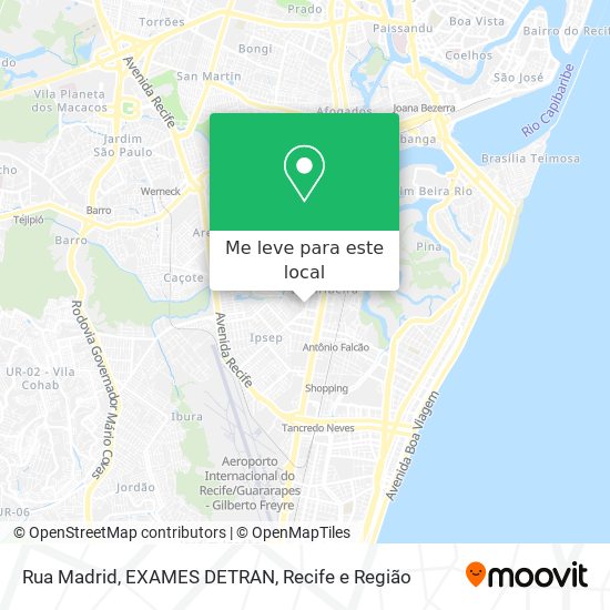 Rua Madrid,  EXAMES DETRAN mapa