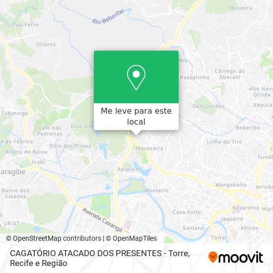 CAGATÓRIO ATACADO DOS PRESENTES - Torre mapa