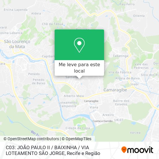 C03: JOÃO PAULO II / BAIXINHA / VIA LOTEAMENTO SÃO JORGE mapa