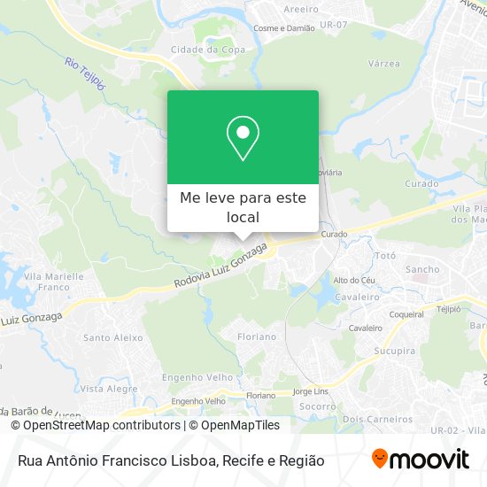 Rua Antônio Francisco Lisboa mapa