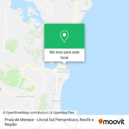 Praia de Merepe - Litoral Sul Pernambuco mapa