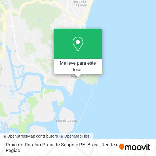 Praia do Paraíso Praia de Suape = PE .Brasil mapa