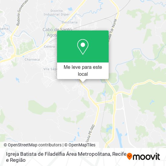 Igreja Batista de Filadélfia Área Metropolitana mapa