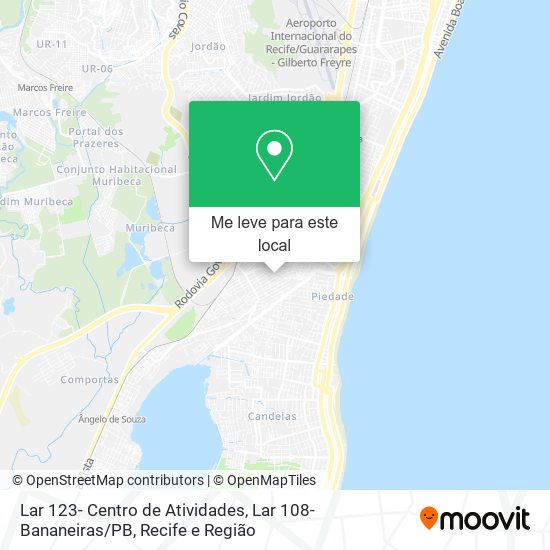 Lar 123- Centro de Atividades, Lar 108- Bananeiras / PB mapa