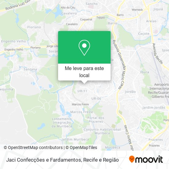 Jaci Confecções e Fardamentos mapa
