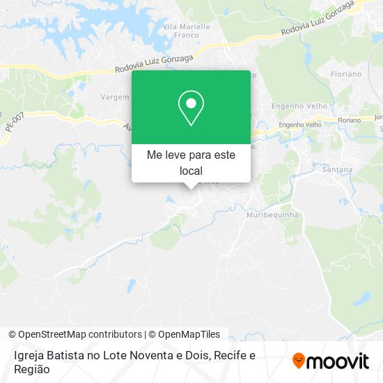 Igreja Batista no Lote Noventa e Dois mapa