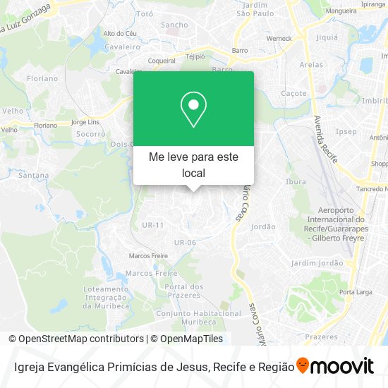 Igreja Evangélica Primícias de Jesus mapa