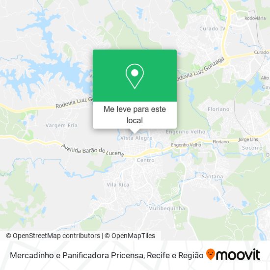 Mercadinho e Panificadora Pricensa mapa