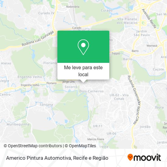 Americo Pintura Automotiva mapa