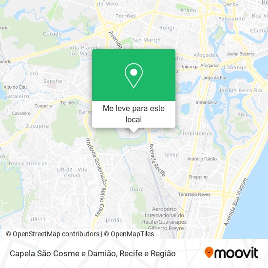 Capela São Cosme e Damião mapa