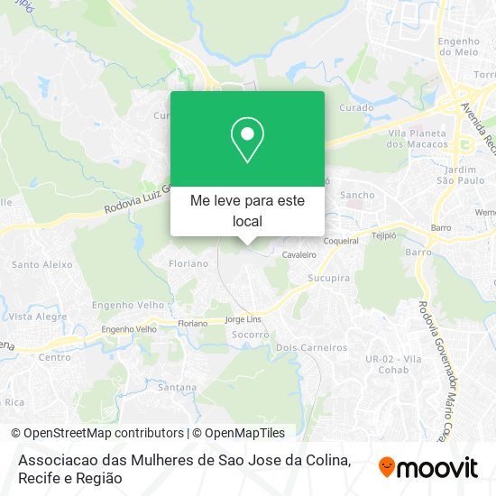 Associacao das Mulheres de Sao Jose da Colina mapa