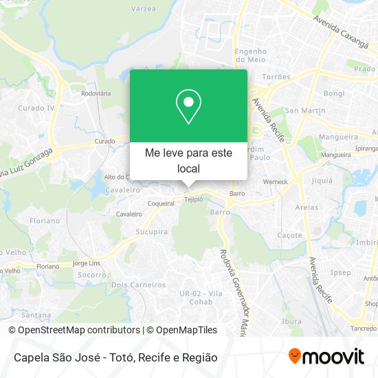 Capela São José - Totó mapa