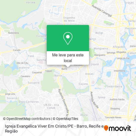 Igreja Evangélica Viver Em Cristo / PE - Barro mapa