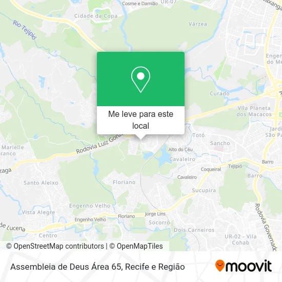 Assembleia de Deus Área 65 mapa