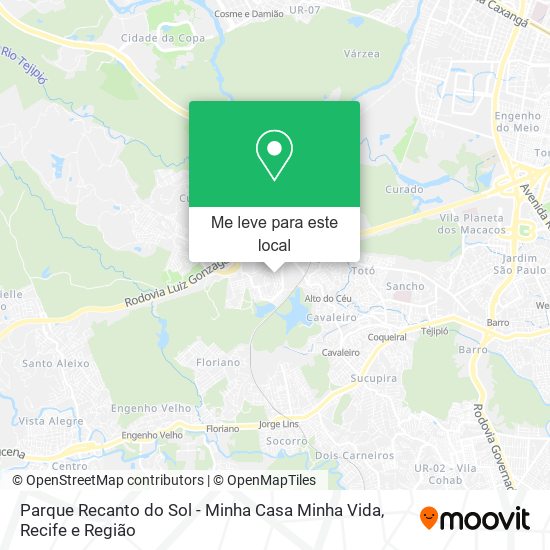 Parque Recanto do Sol - Minha Casa Minha Vida mapa
