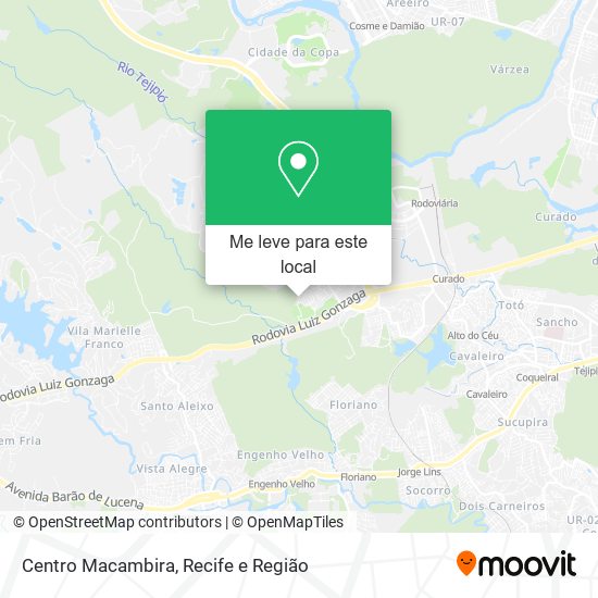 Centro Macambira mapa