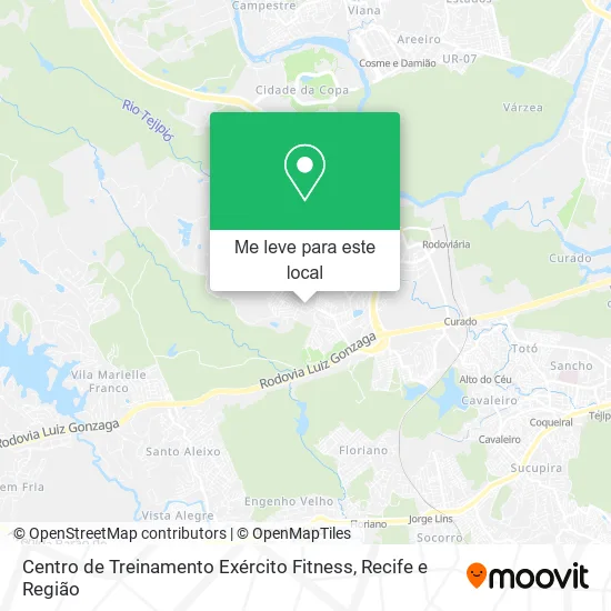 Centro de Treinamento Exército Fitness mapa