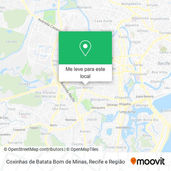 Coxinhas de Batata Bom de Minas mapa