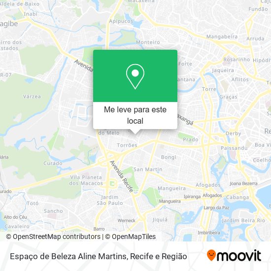 Espaço de Beleza Aline Martins mapa