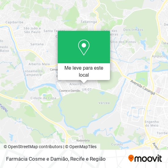 Farmácia Cosme e Damião mapa