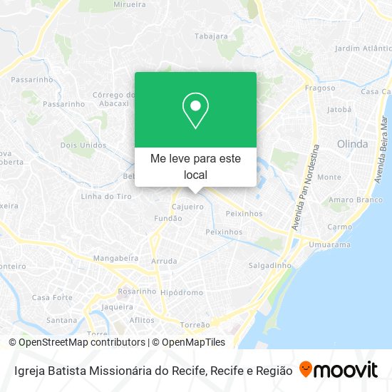 Igreja Batista Missionária do Recife mapa