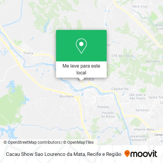 Cacau Show Sao Lourenco da Mata mapa