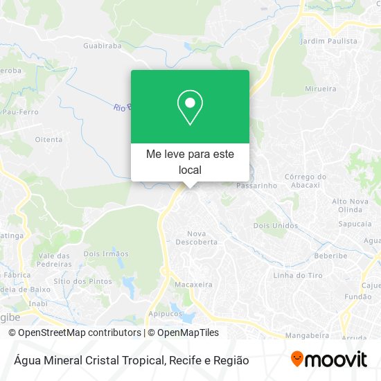 Água Mineral Cristal Tropical mapa