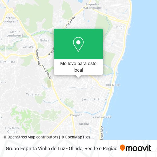 Grupo Espírita Vinha de Luz - Olinda mapa
