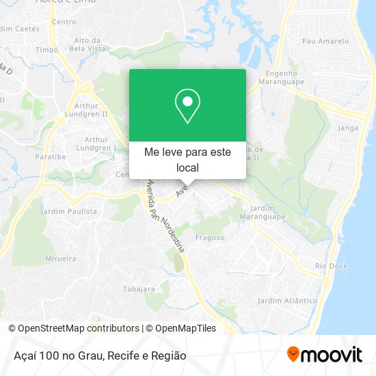 Açaí 100 no Grau mapa