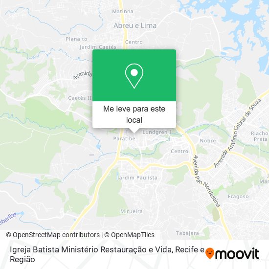 Igreja Batista Ministério Restauração e Vida mapa