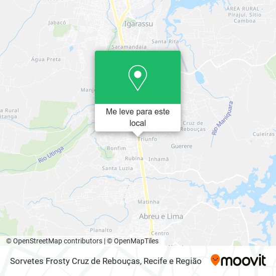 Sorvetes Frosty Cruz de Rebouças mapa