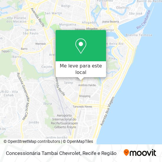 Concessionária Tambai Chevrolet mapa
