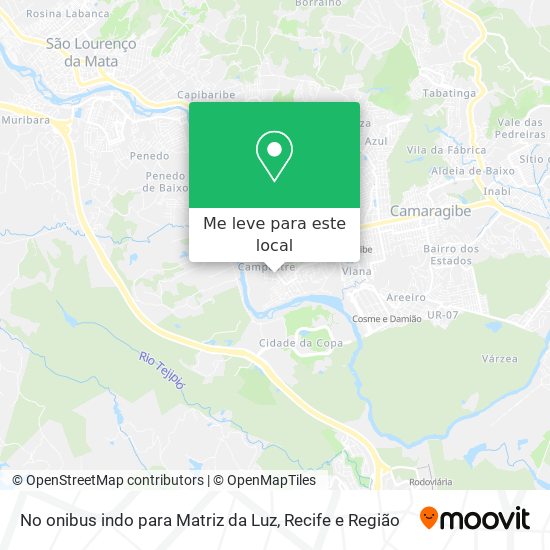 No onibus indo para Matriz da Luz mapa