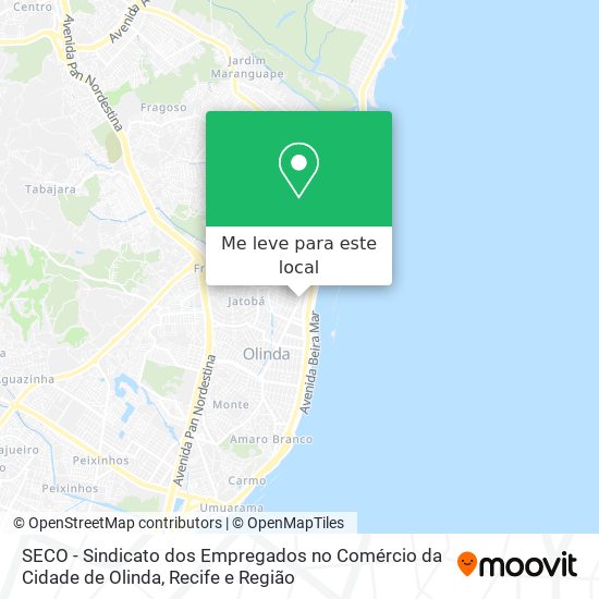 SECO - Sindicato dos Empregados no Comércio da Cidade de Olinda mapa