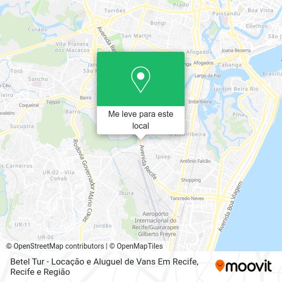 Betel Tur - Locação e Aluguel de Vans Em Recife mapa