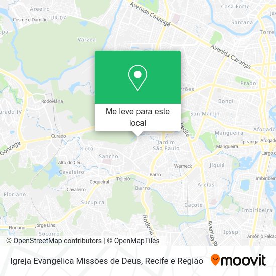 Igreja Evangelica Missões de Deus mapa