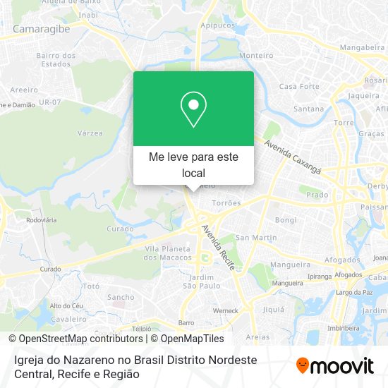 Igreja do Nazareno no Brasil Distrito Nordeste Central mapa