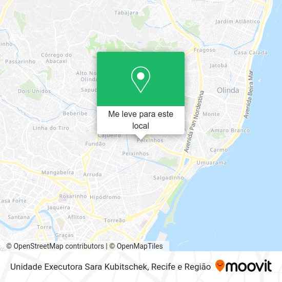 Unidade Executora Sara Kubitschek mapa