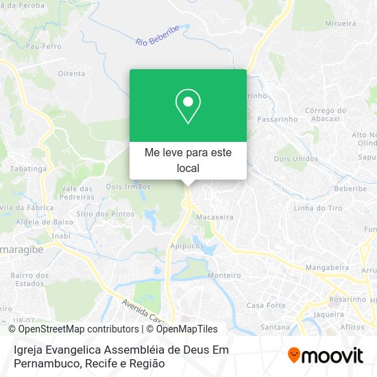 Igreja Evangelica Assembléia de Deus Em Pernambuco mapa