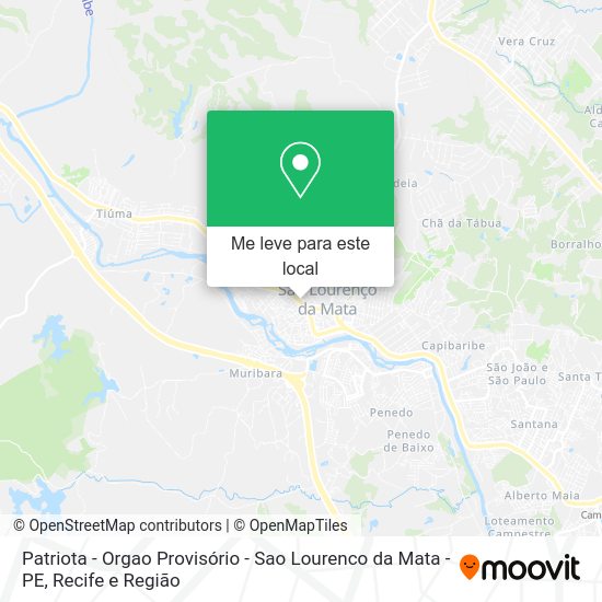 Patriota - Orgao Provisório - Sao Lourenco da Mata - PE mapa