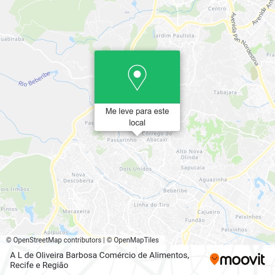 A L de Oliveira Barbosa Comércio de Alimentos mapa