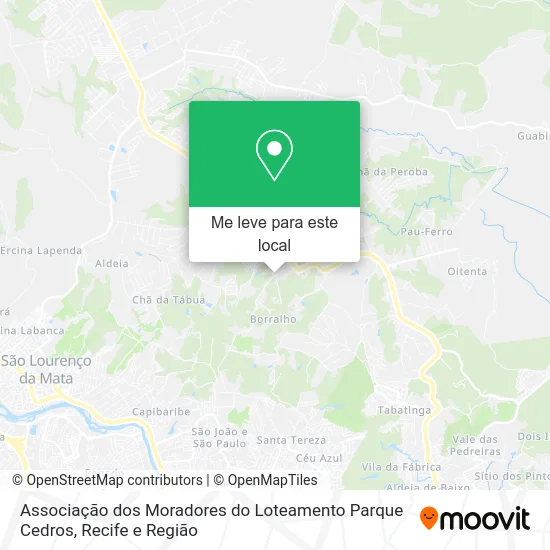 Associação dos Moradores do Loteamento Parque Cedros mapa