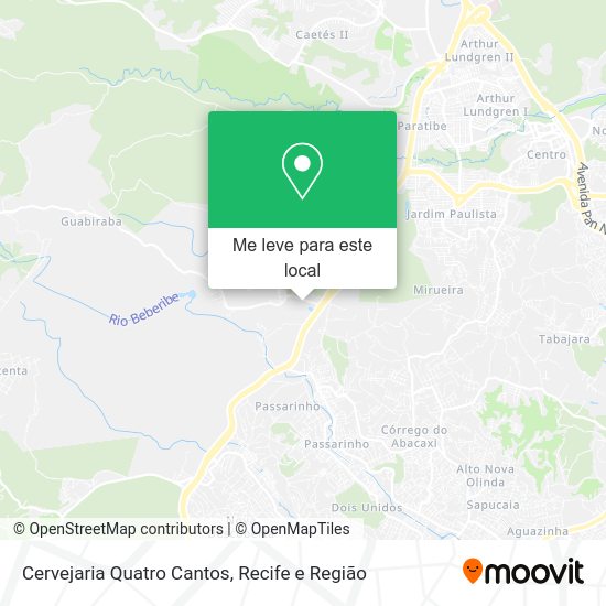 Cervejaria Quatro Cantos mapa