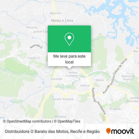 Distribuidora O Barato das Motos mapa