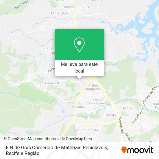 F N de Gois Comércio de Materiais Reciclaveis mapa