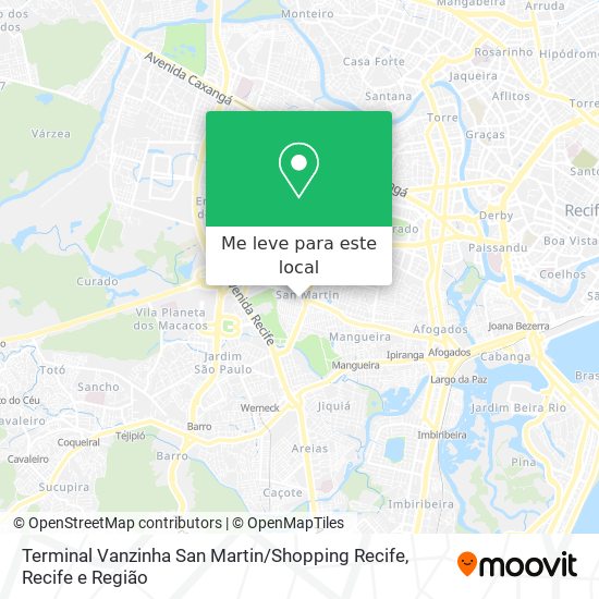 Terminal Vanzinha San Martin / Shopping Recife mapa